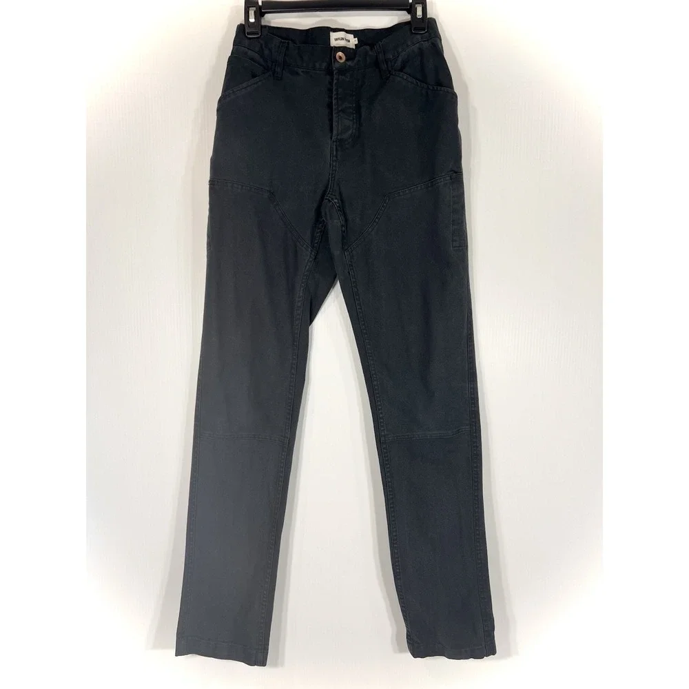 Taylor Stitch Chore Pants Mens Size 28 Black Wash Button Fly Straight Tapered